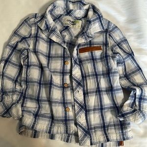 3T Blue Plaid Oshkosh Button Down